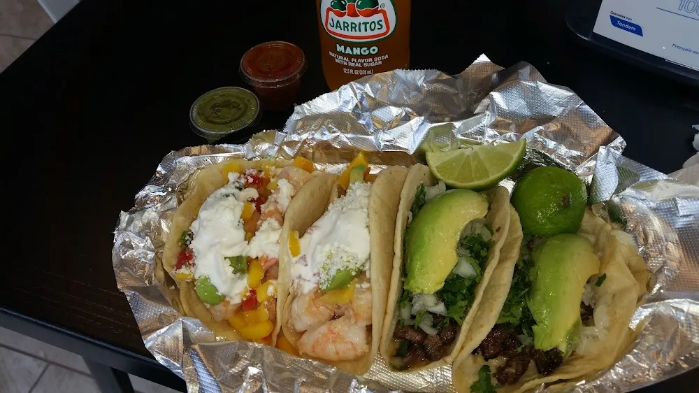 Mango Tacos and Carne Asada Tacos