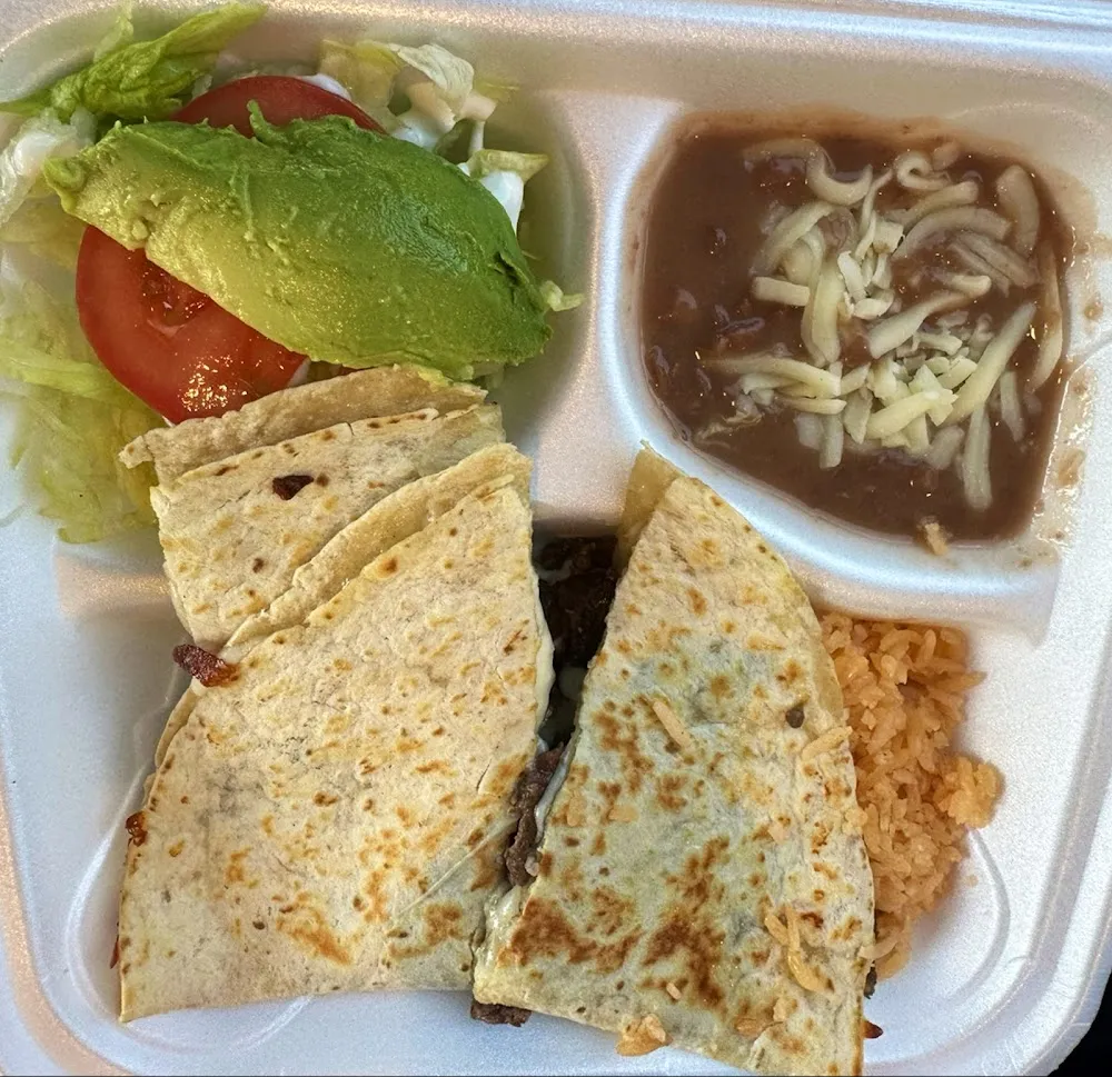 Steak Quesadilla with Beans